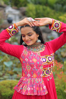 LW 9257 B Pink Colord Attractive Navratri Special Gown