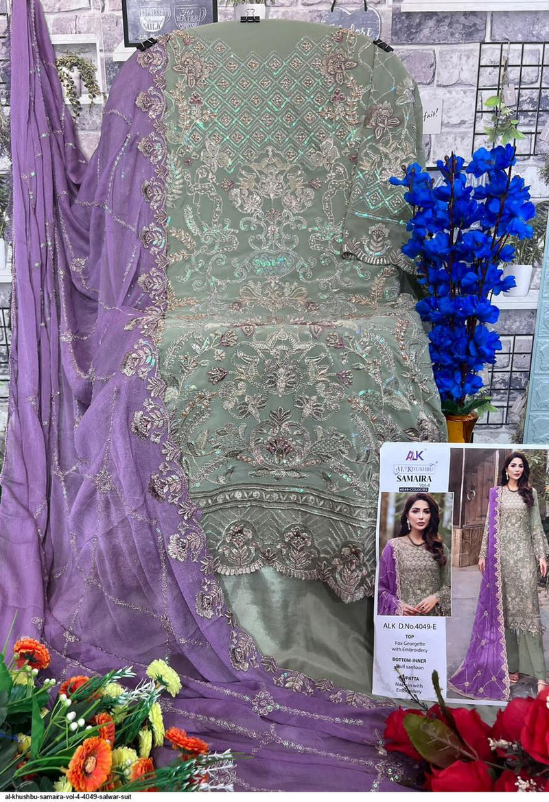 Al Khushbu 4049 E Georgette With Heavy Embroidered With Moti Work Suits