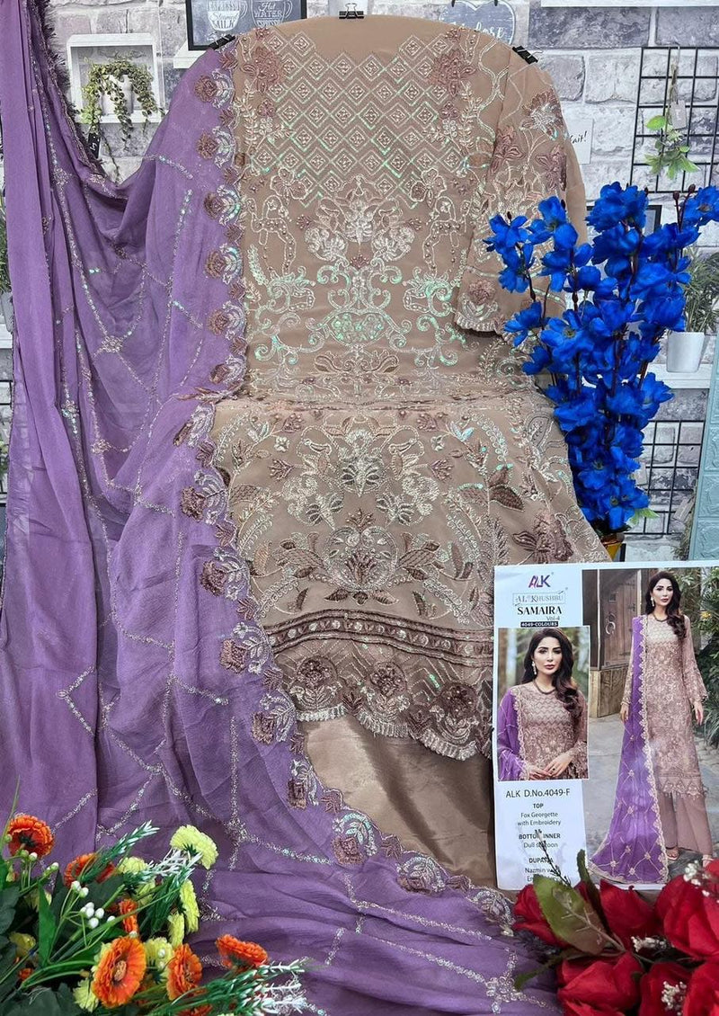 Al Khushbu 4049 F Georgette With Heavy Embroidered With Moti Work Suits