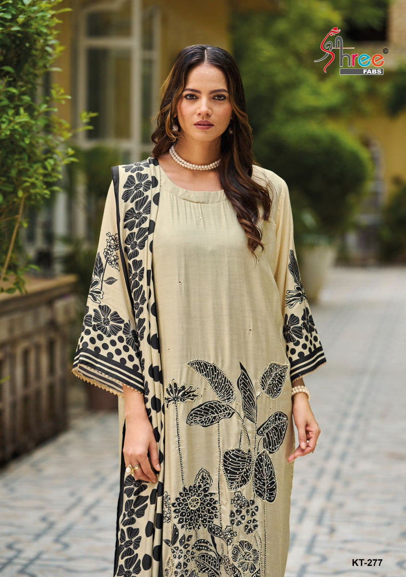 Shree Fab KT 277 Pure Viscous Maslin Digital Print And Hand Work Suits