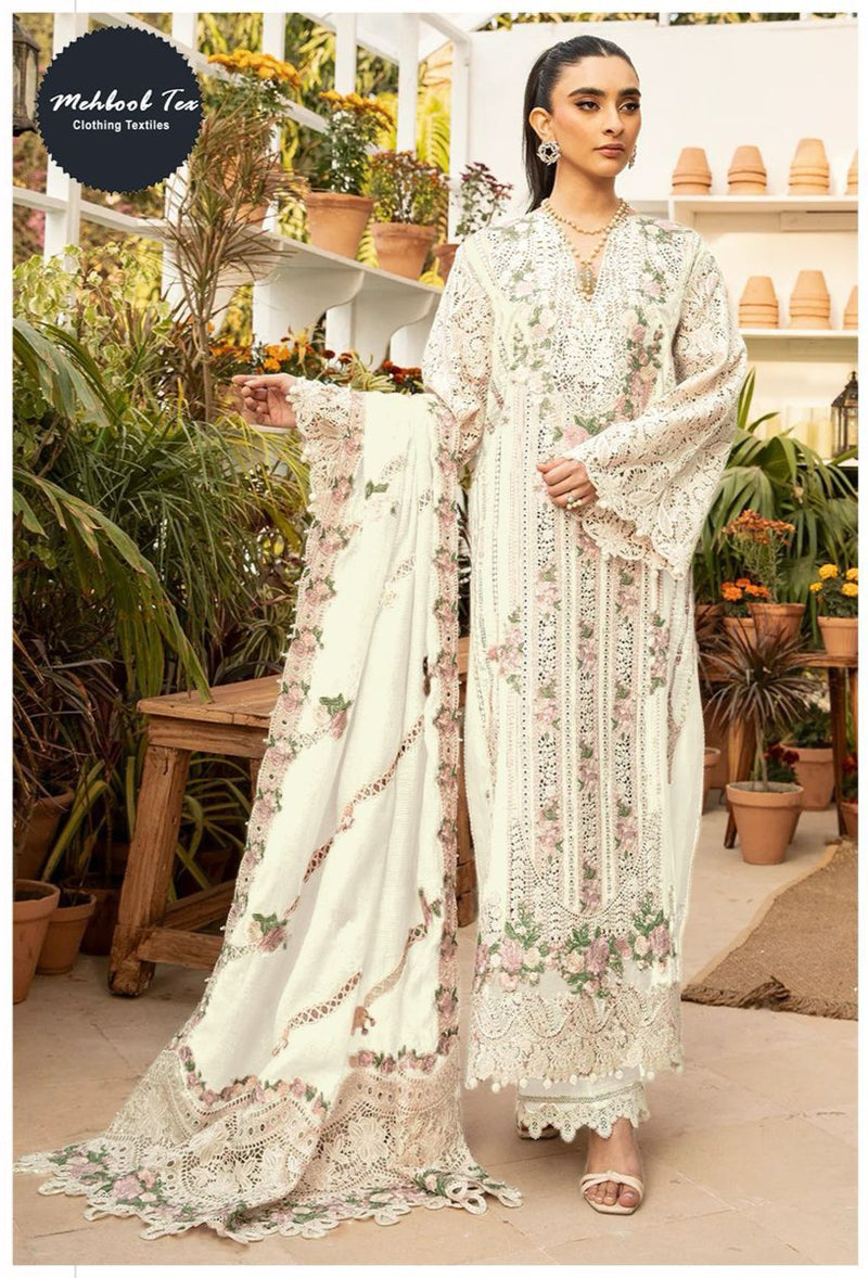 Mehboob Tex 1702 Pure Cotton With Heavy Self Embroidery Work Pakistani Suits