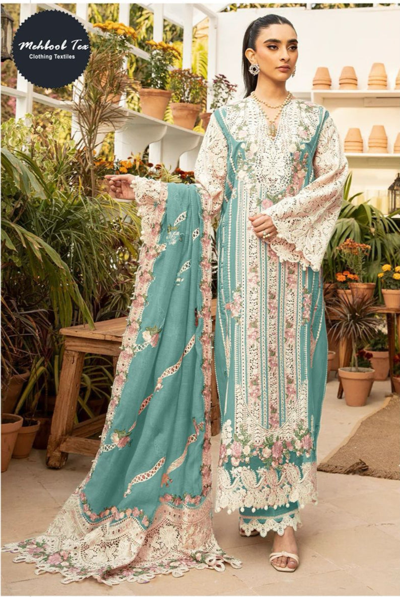 Mehboob Tex 1702 Pure Cotton With Heavy Self Embroidery Work Pakistani Suits