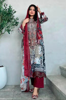 Hazzel 0324 Pure Cotton Printed And Embroidery Patches Work Pakistani Suits