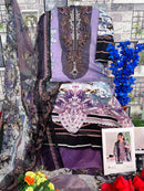 Hazzel 0355 Pure Cotton Printed And Embroidery Patches Work Pakistani Suits