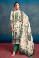 Jihan 3822 Pure Viscous Muslin Digital Print With Exclusive Aari N Handwork Pakistani Suits
