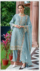 Fepic Rosemeen C 1955 Organza Embroidered With Handwork Suits