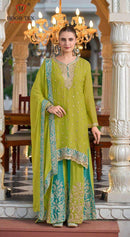 Hoor Tex HF 127 C Heavy Chinon With Emboridery Work Pakistani Suits