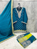 Hoor Tex HF 127 B Heavy Chinon With Emboridery Work Pakistani Suits