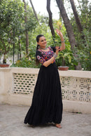 LW 9274 Reyon Fabric With Kutchi Gamthi Embroidered Thread Work Navratri Gown