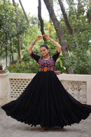 LW 9274 Reyon Fabric With Kutchi Gamthi Embroidered Thread Work Navratri Gown