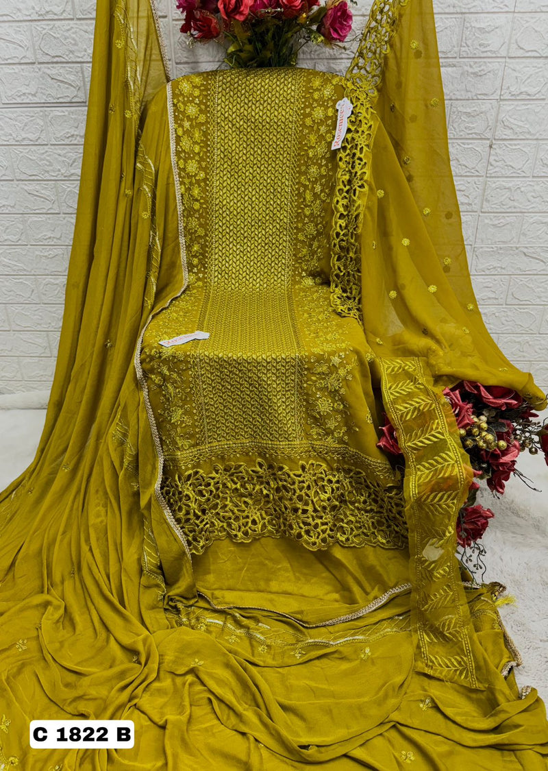 Fepic Rosemeen C 1822 Georgette Embroidered Worked Pakistani Suits