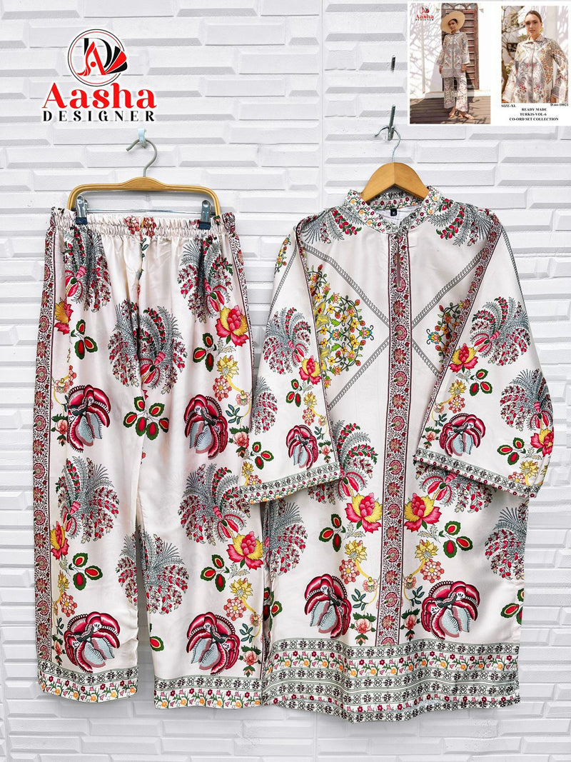 Aasha Designer 10021 Modal Sattin Print Cord Set