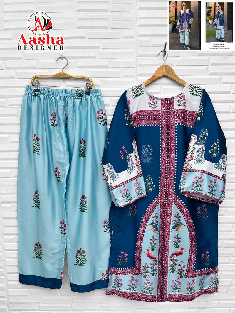 Aasha Designer 10022 Modal Sattin Print Cord Set