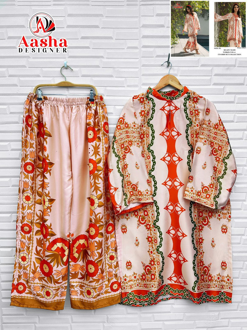 Aasha Designer 10023 Modal Sattin Print Cord Set