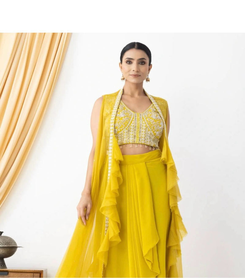 BE 332 Three Piece Hand Work Western Outfit For Trendy Wedding Season