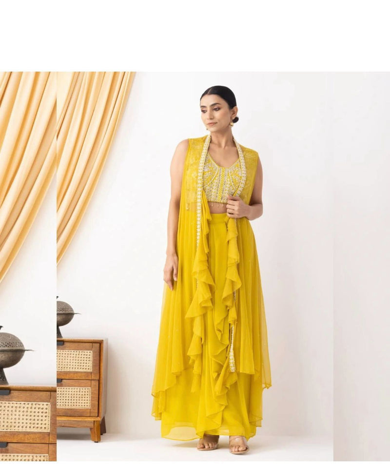 BE 332 Three Piece Hand Work Western Outfit For Trendy Wedding Season