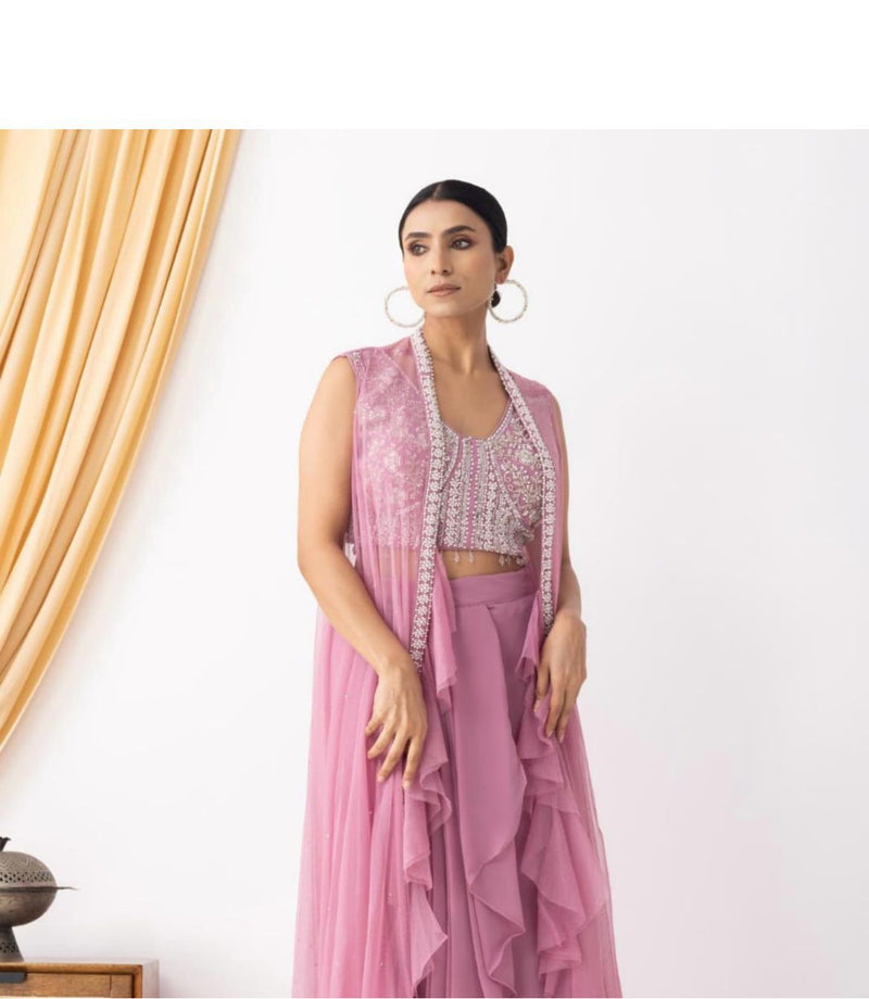 BE 332 B Three Piece Hand Work Western Outfit For Trendy Wedding Season