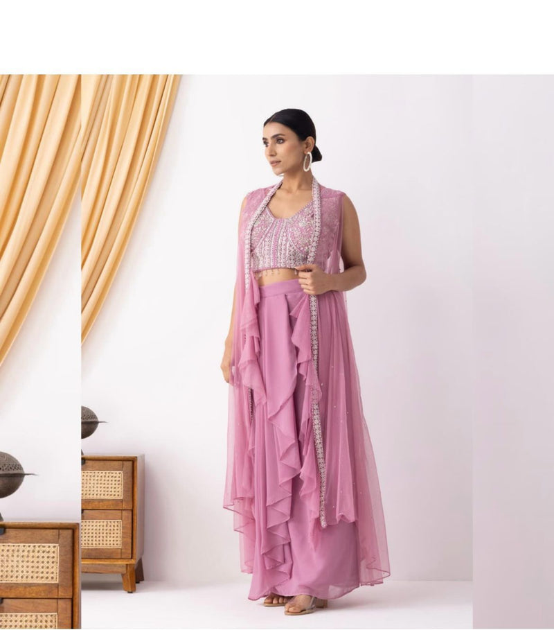 BE 332 B Three Piece Hand Work Western Outfit For Trendy Wedding Season