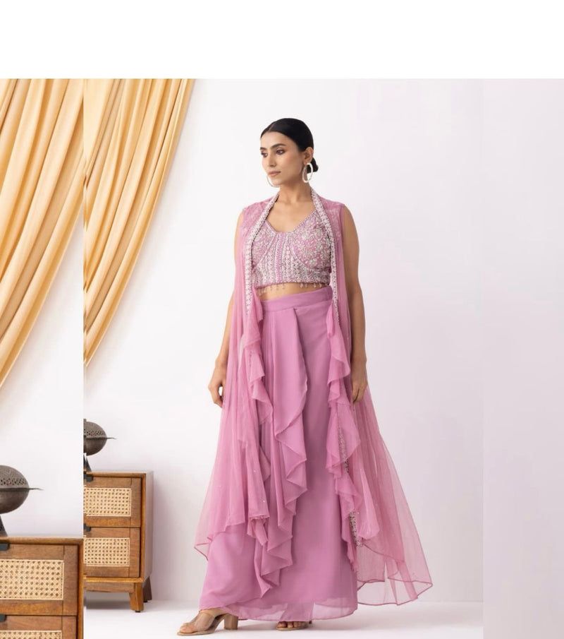 BE 332 B Three Piece Hand Work Western Outfit For Trendy Wedding Season