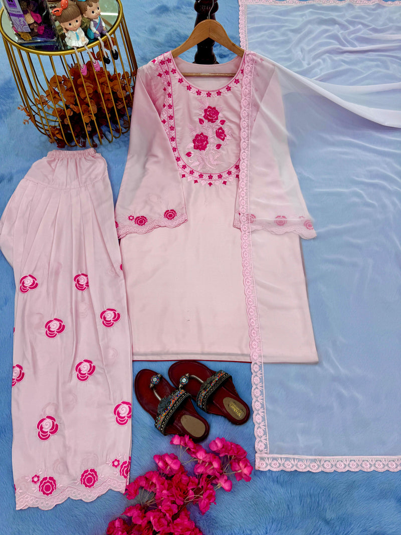 Lady Look 001  Designer Party Wear Look Pure Natural Crepe Farshi Salwar Suits
