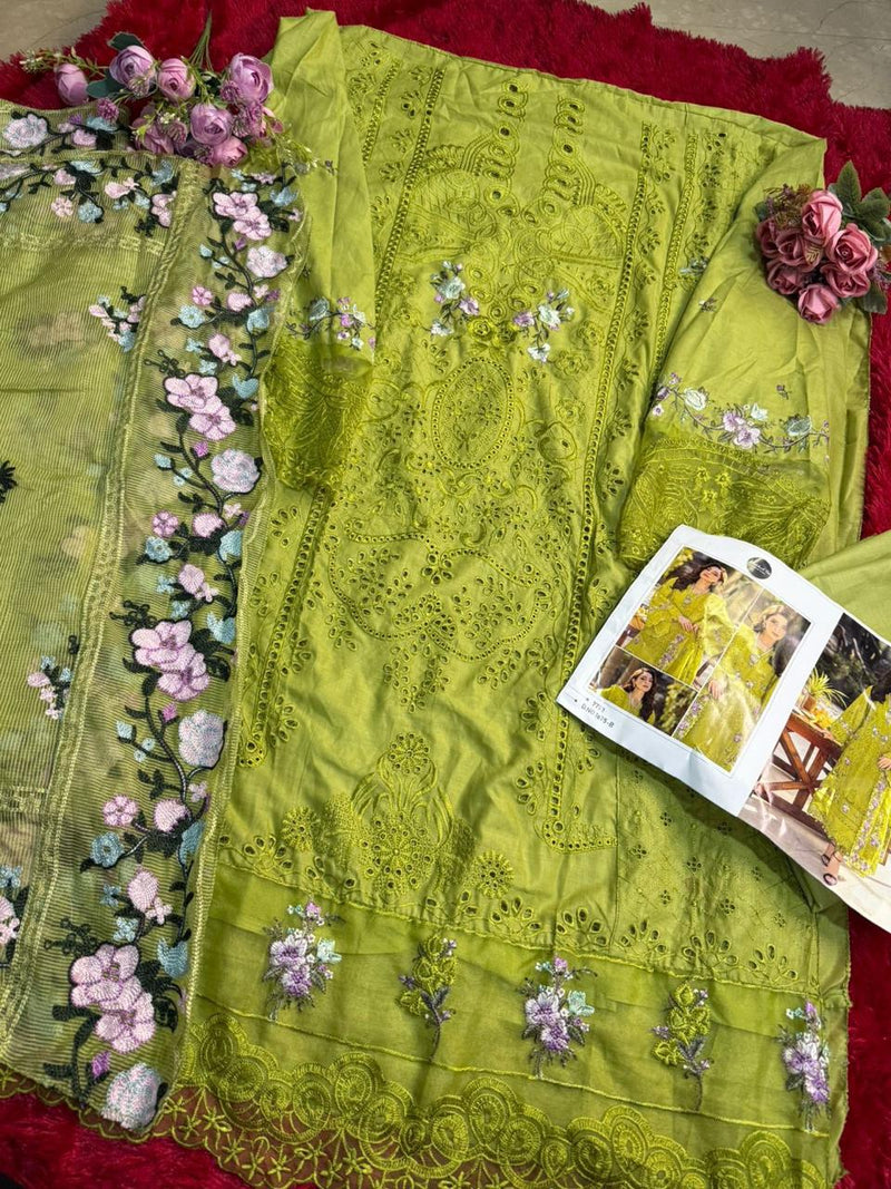 Mehboob Tex 1675 B Ombre Pure Cotton With Heavy Self Embroidery Work Pakistani Suits