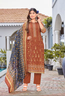 Al Zohaib Az 1316 A Pure Cotton Print With Heavy Self Work Pakistani Suits