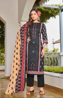 Al Zohaib Az 1317 B Pure Cotton Print With Heavy Self Work Pakistani Suits