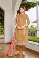 Al Zohaib Az 1317 A Pure Cotton Print With Heavy Self Work Pakistani Suits