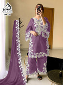 Al Qasr MA 176 B Fox Georgette Embroidery Cut Work N Full Hand Khatliwork Pakistani Suits