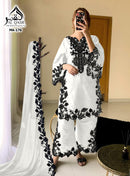 Al Qasr MA 176 C Fox Georgette Embroidery Cut Work N Full Hand Khatliwork Pakistani Suits