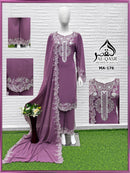 Al Qasr MA 176 B Fox Georgette Embroidery Cut Work N Full Hand Khatliwork Pakistani Suits