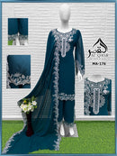 Al Qasr MA 176 Fox Georgette Embroidery Cut Work N Full Hand Khatliwork Pakistani Suits