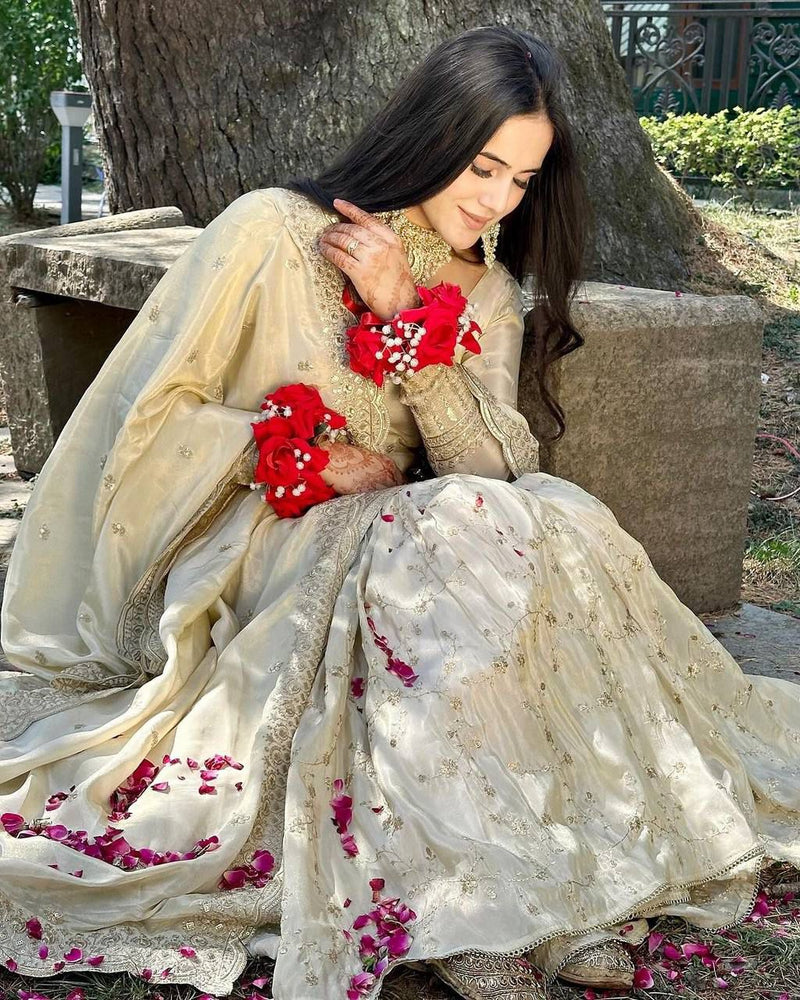 Srk 5172 Pure Chinon Silk With Heavy Embroidery Sequence Work Traditional Suits