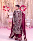 SRK 5297 Pink Chain Stitch Embroidery Sequence Work Designer Party Wear Look Suits