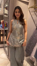 HK 1724 Designer Pure Natural Crepe Silk Embroidery Worked Traditional Suits