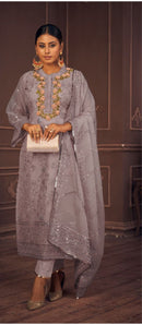 Fepic Rosemeen C 1274 D Organza Embroidered With Khatli Neck Work Suits