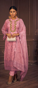 Fepic Rosemeen C 1274 A Organza Embroidered With Khatli Neck Work Suits