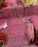 Fepic Rosemeen C 1274 A Organza Embroidered With Khatli Neck Work Suits