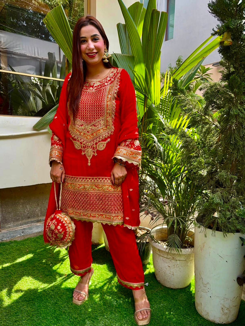 SR 1685 Designer Heavy Faux Georgette With Full Heavy Embroidery Sequence Work Traditional Suits