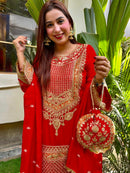 SR 1685 Designer Heavy Faux Georgette With Full Heavy Embroidery Sequence Work Traditional Suits