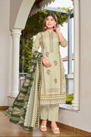 Al Zohaib Az 1318 B Pure Cotton Print With Heavy Self Work Pakistani Suits