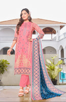 Al Zohaib Az 1319 A Pure Cotton Print With Heavy Self Work Pakistani Suits