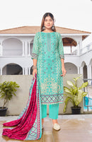 Al Zohaib Az 1319 B Pure Cotton Print With Heavy Self Work Pakistani Suits