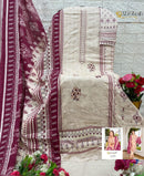 Al Zohaib Az 1318 A Pure Cotton Print With Heavy Self Work Pakistani Suits