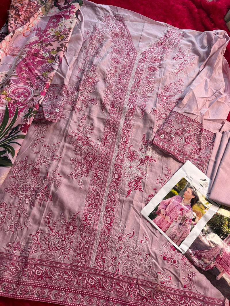 Mehboob Tex 1707 Pure Cotton With Heavy Self Embroidery Work Pakistani Suits