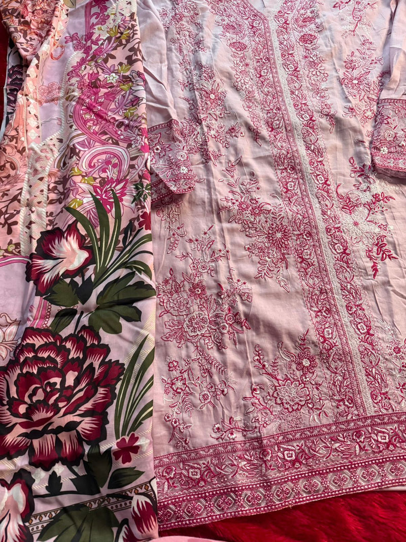 Mehboob Tex 1707 Pure Cotton With Heavy Self Embroidery Work Pakistani Suits