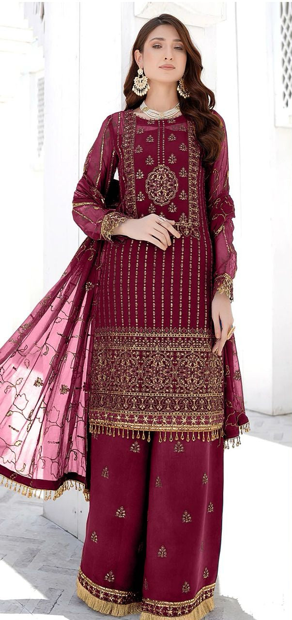 Fepic Rosemeen C 1714 B Georgette Embroidered Worked Suits