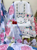 Sobia Nazir Sn 1050 Lawn Embroidered Chikankari Work With Pearl Work Suits