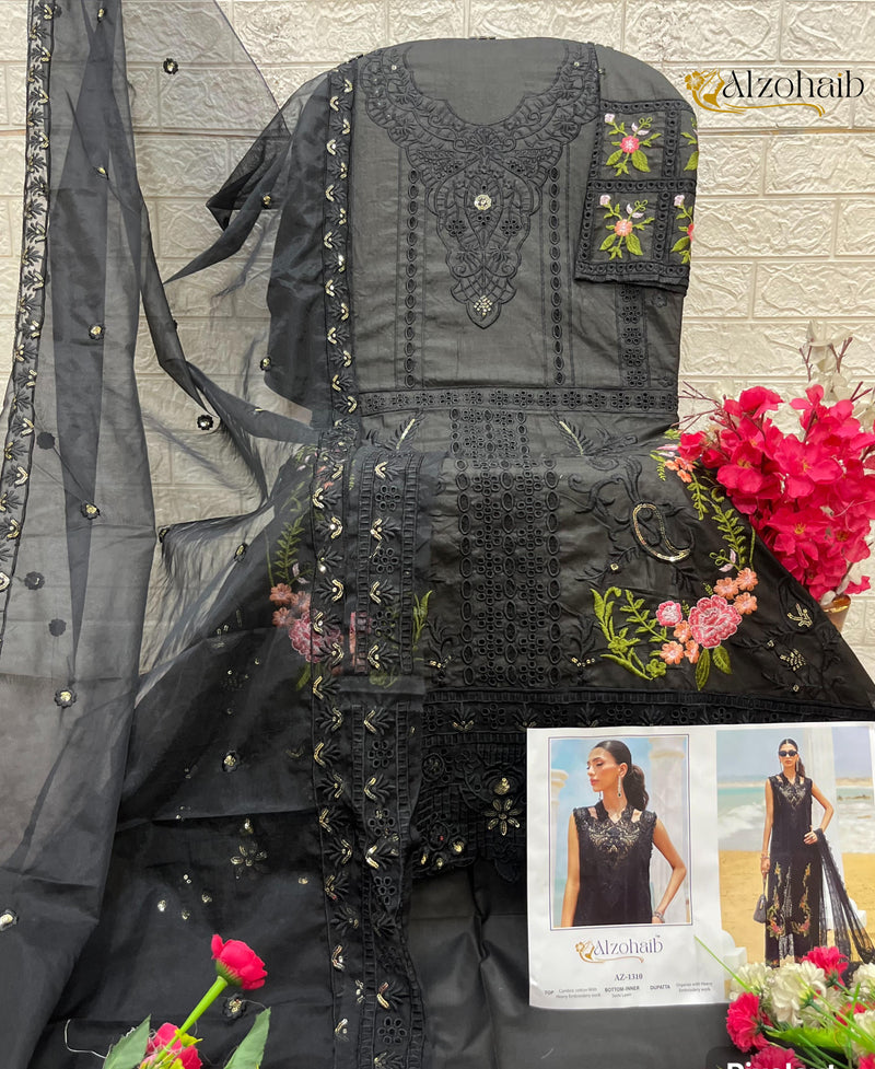 Al Zohaib Az 1310 Aarzoo Pure Cotton With Emboridery Work Pakistani Suits