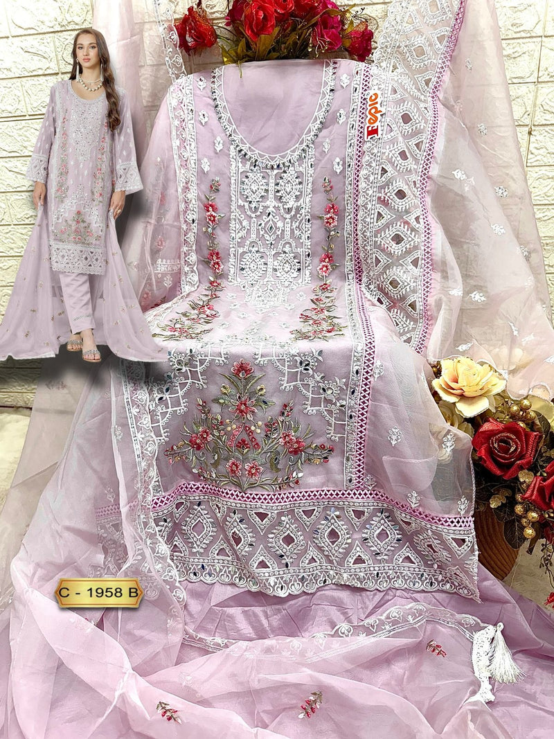 Fepic Rosemeen C 1958 B Organza Embroidered With Handworded Worked Suits